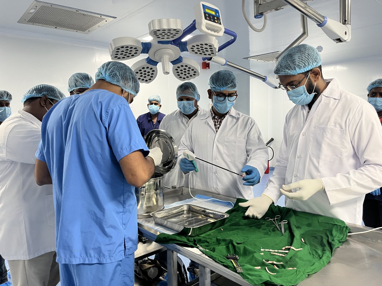 Researchers at work in the AMTZ Animal Research Centre